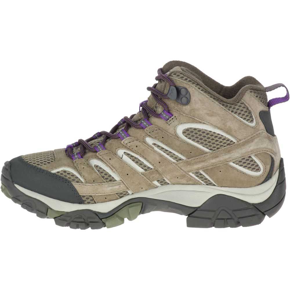 Women's Merrell Moab 2 Mid Ventilator Hiking Boots Olive | Israel-927416