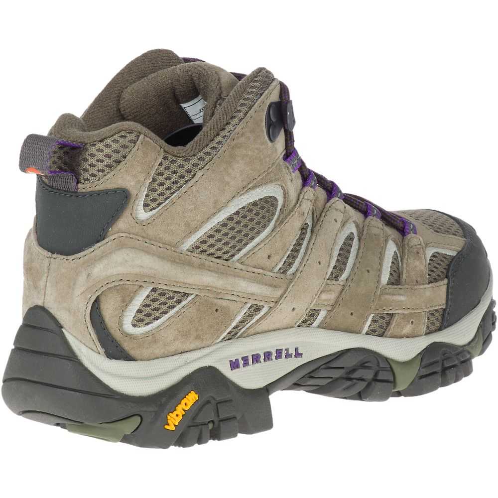 Women's Merrell Moab 2 Mid Ventilator Hiking Boots Olive | Israel-927416