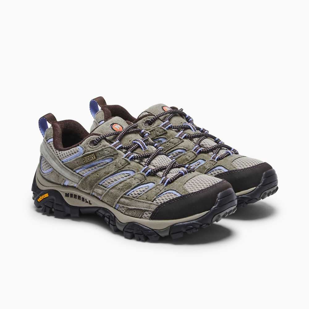 Women's Merrell Moab 2 Waterproof Hiking Shoes Olive | Israel-3041827