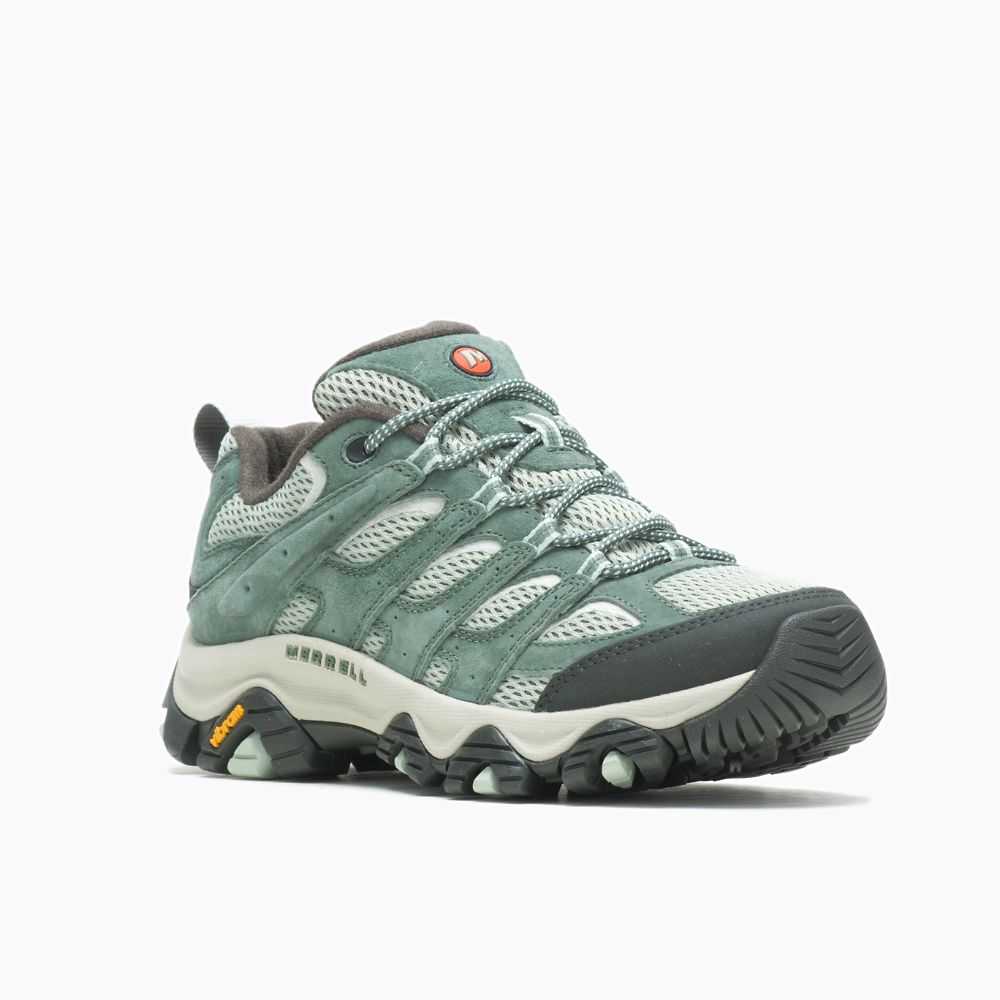 Women's Merrell Moab 3 Hiking Shoes White/Green | Israel-407318