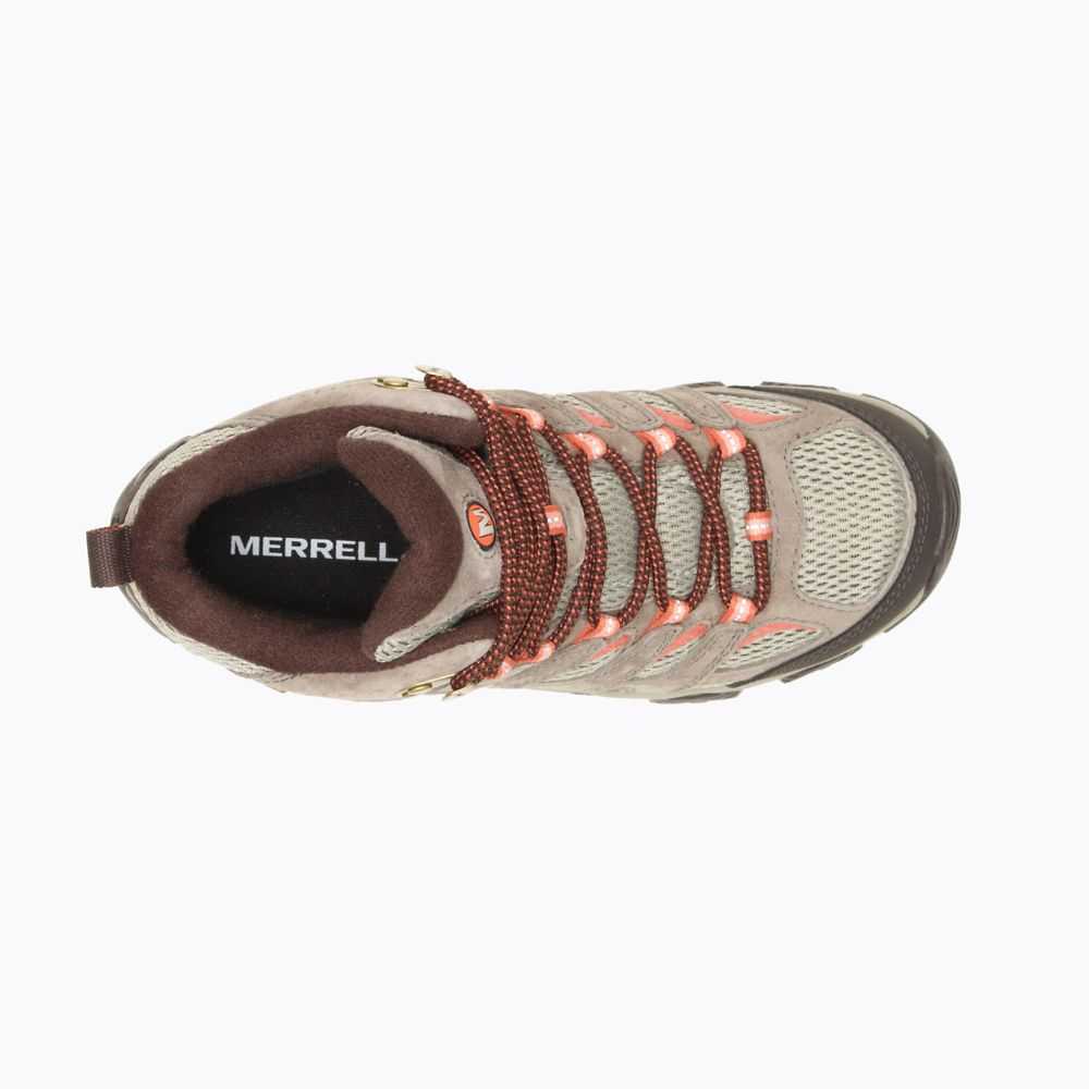 Women's Merrell Moab 3 Mid Waterproof Hiking Boots Brown | Israel-467813