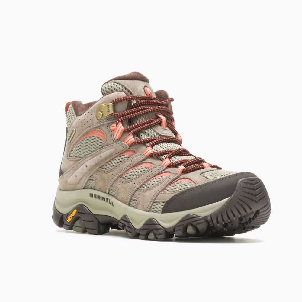 Women's Merrell Moab 3 Mid Waterproof Hiking Boots Brown | Israel-467813