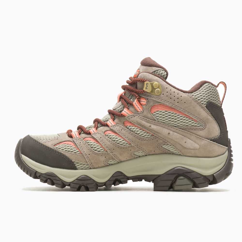 Women's Merrell Moab 3 Mid Waterproof Hiking Boots Brown | Israel-467813