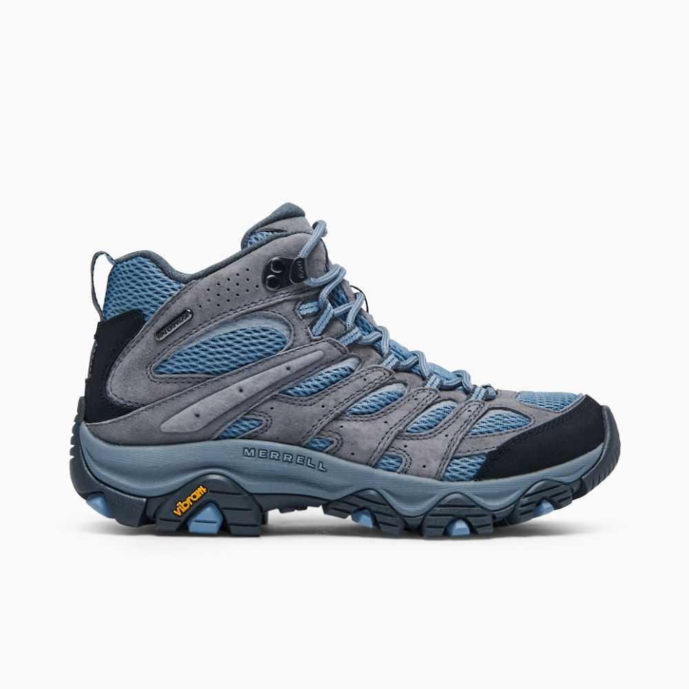 Women\'s Merrell Moab 3 Mid Waterproof Hiking Boots Blue/Grey | Israel-4927830