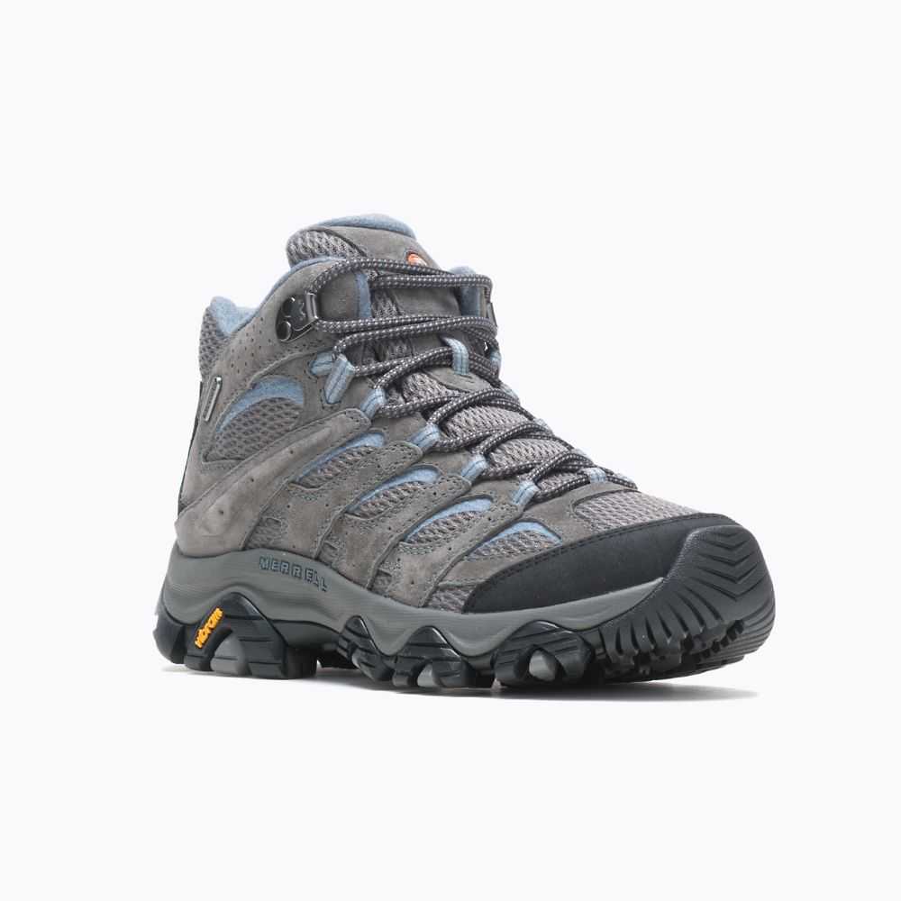 Women's Merrell Moab 3 Mid Waterproof Wide Width Hiking Boots Grey | Israel-1247638