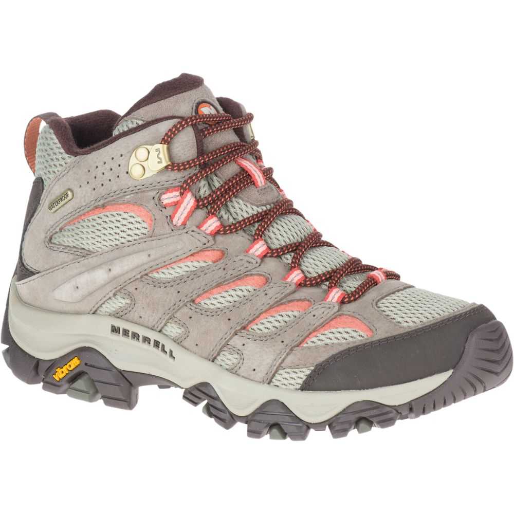 Women's Merrell Moab 3 Mid Waterproof Wide Width Hiking Boots Brown | Israel-498123