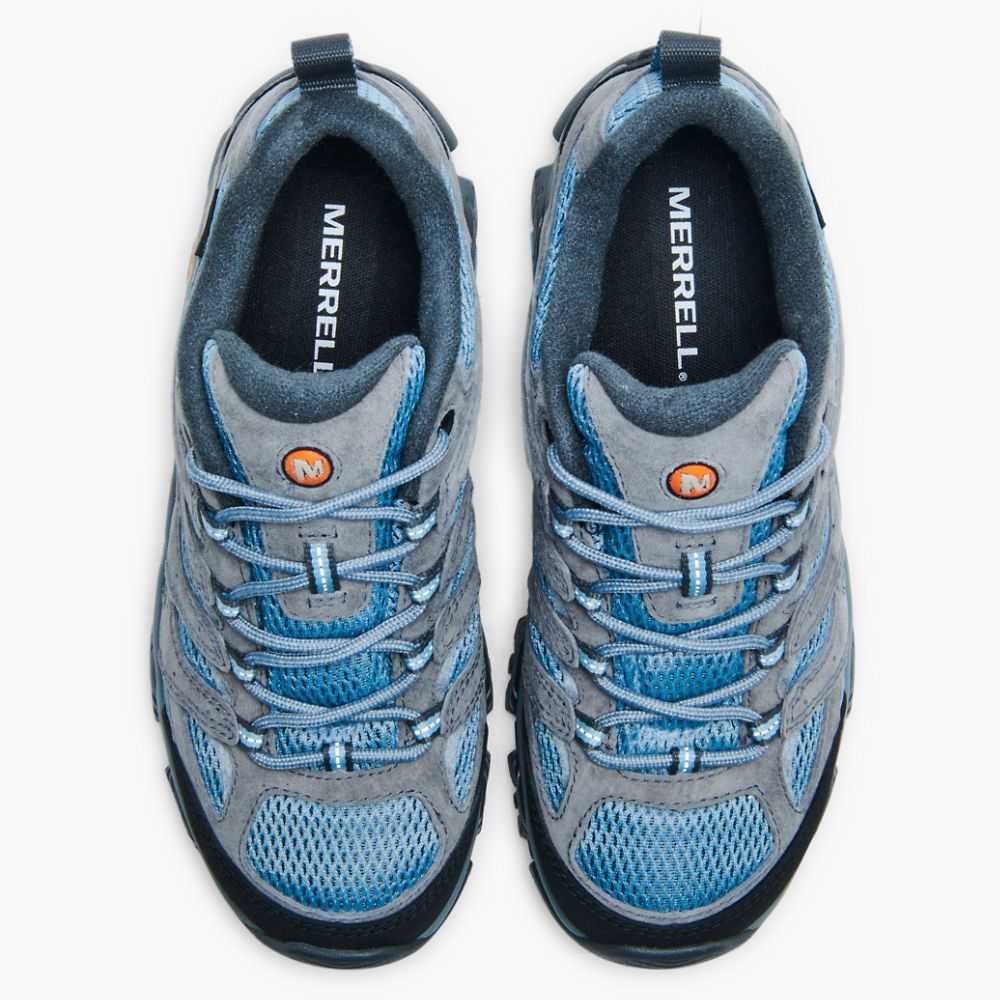 Women's Merrell Moab 3 Waterproof Hiking Shoes Blue/Grey | Israel-048273