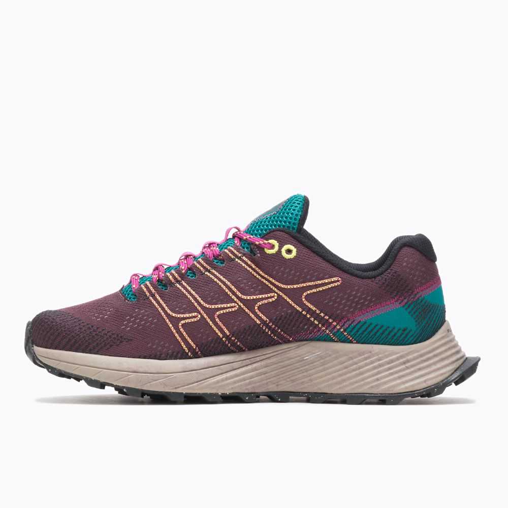 Women's Merrell Moab Flight Trail Running Shoes Burgundy | Israel-480172