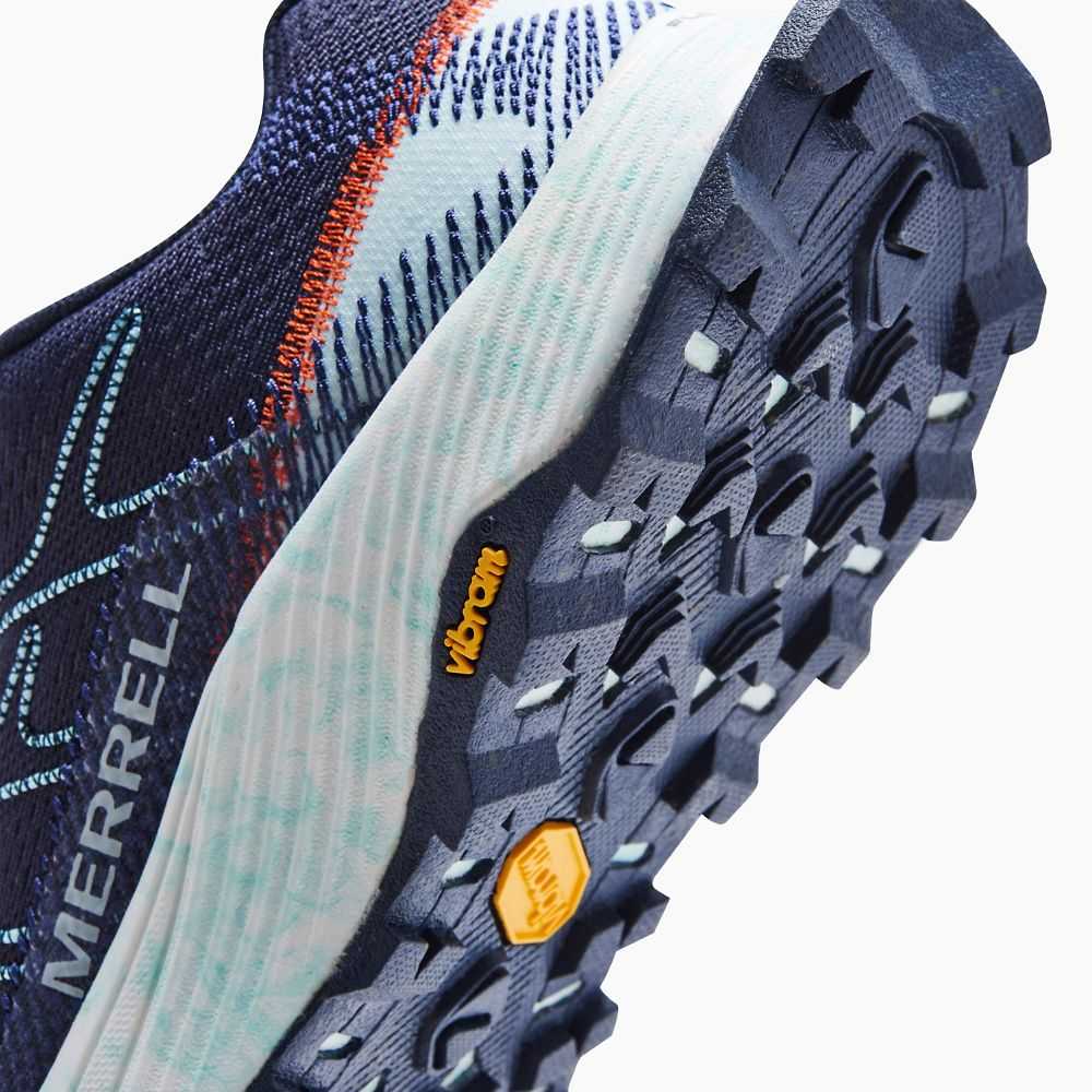 Women's Merrell Moab Flight Trail Running Shoes Navy | Israel-943270