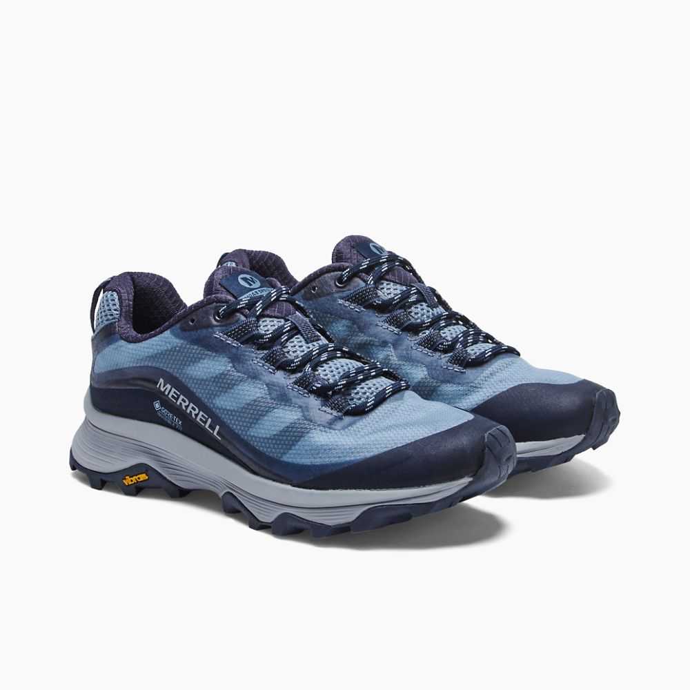 Women's Merrell Moab Speed GORE-TEX® Sneakers Blue/Grey | Israel-2307964