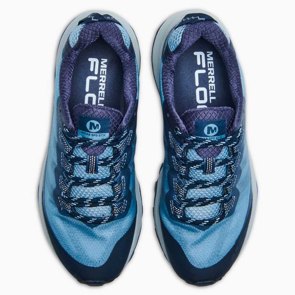 Women's Merrell Moab Speed GORE-TEX® Sneakers Blue/Grey | Israel-2307964