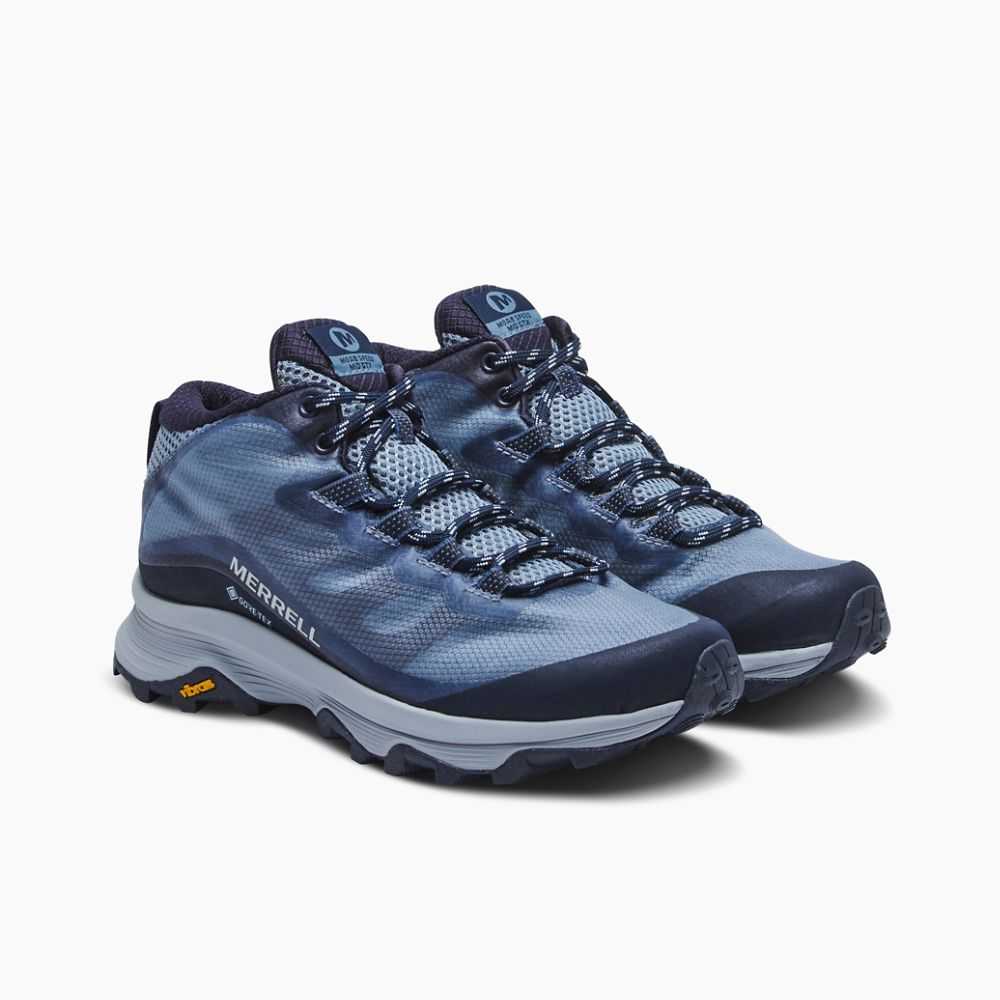 Women's Merrell Moab Speed Mid GORE-TEX® Sneakers Navy | Israel-2637048