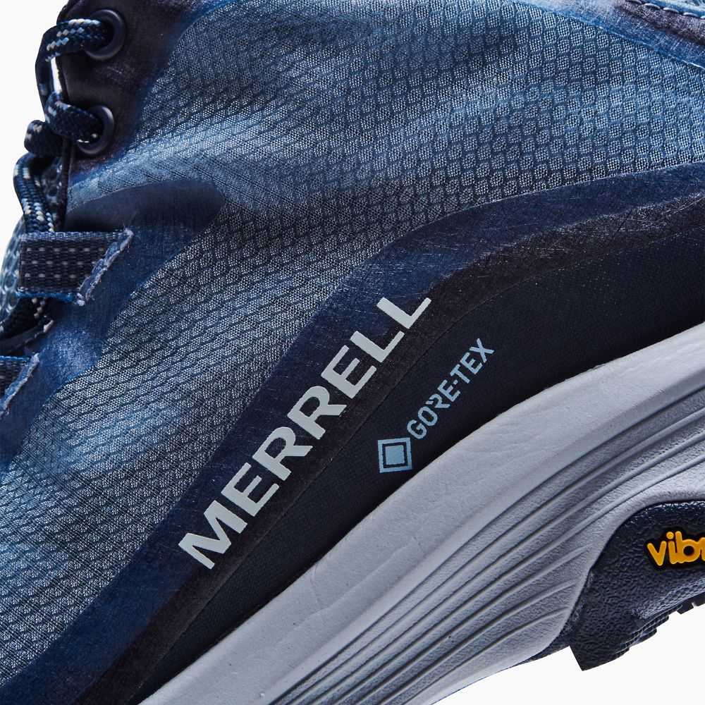 Women's Merrell Moab Speed Mid GORE-TEX® Sneakers Navy | Israel-2637048