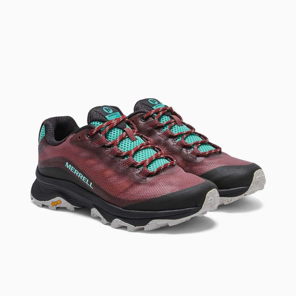 Women's Merrell Moab Speed Sneakers Burgundy | Israel-0713968