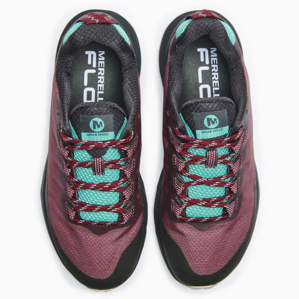 Women's Merrell Moab Speed Sneakers Burgundy | Israel-0713968