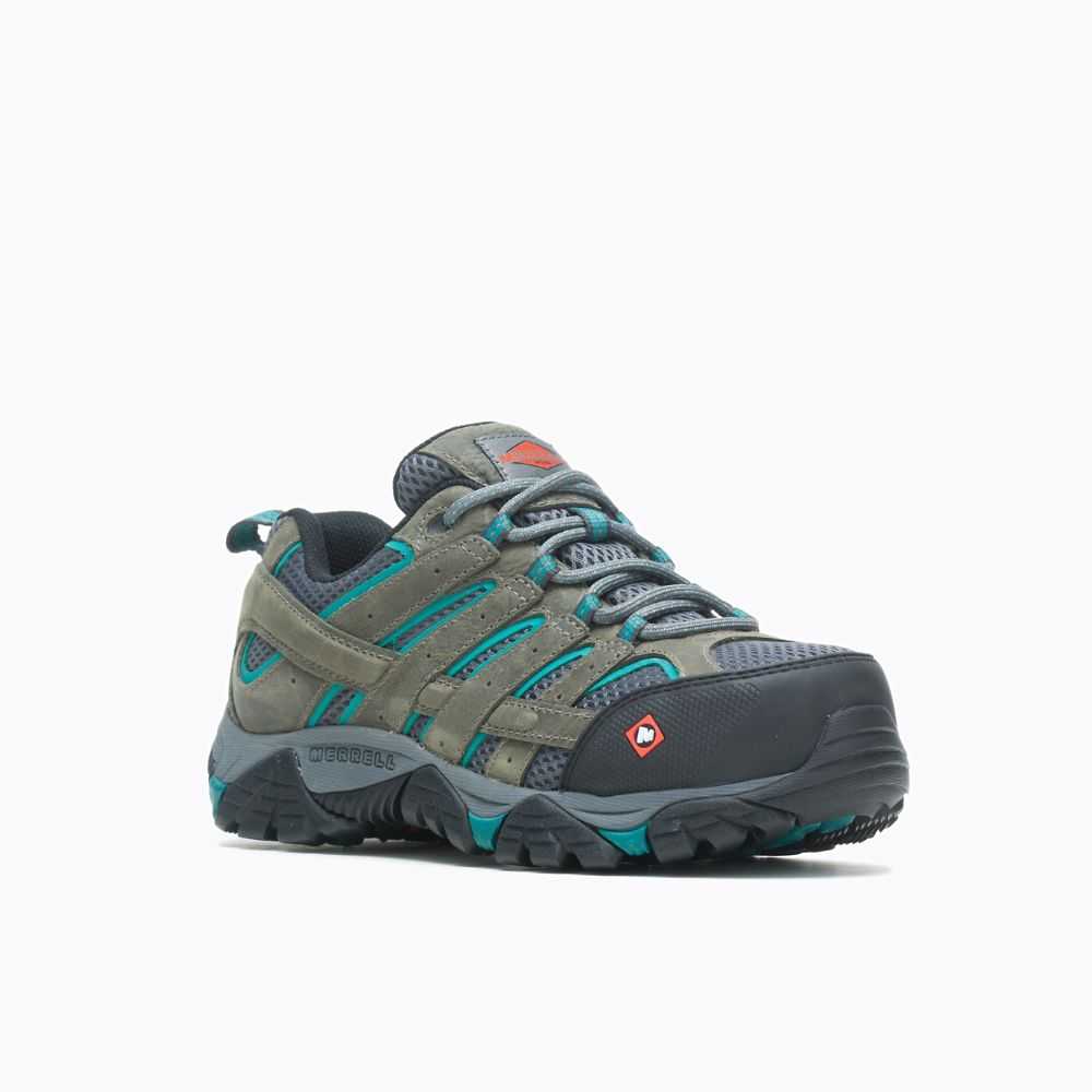 Women's Merrell Moab Vertex Vent Comp Toe Work Shoes Dark Green | Israel-679843