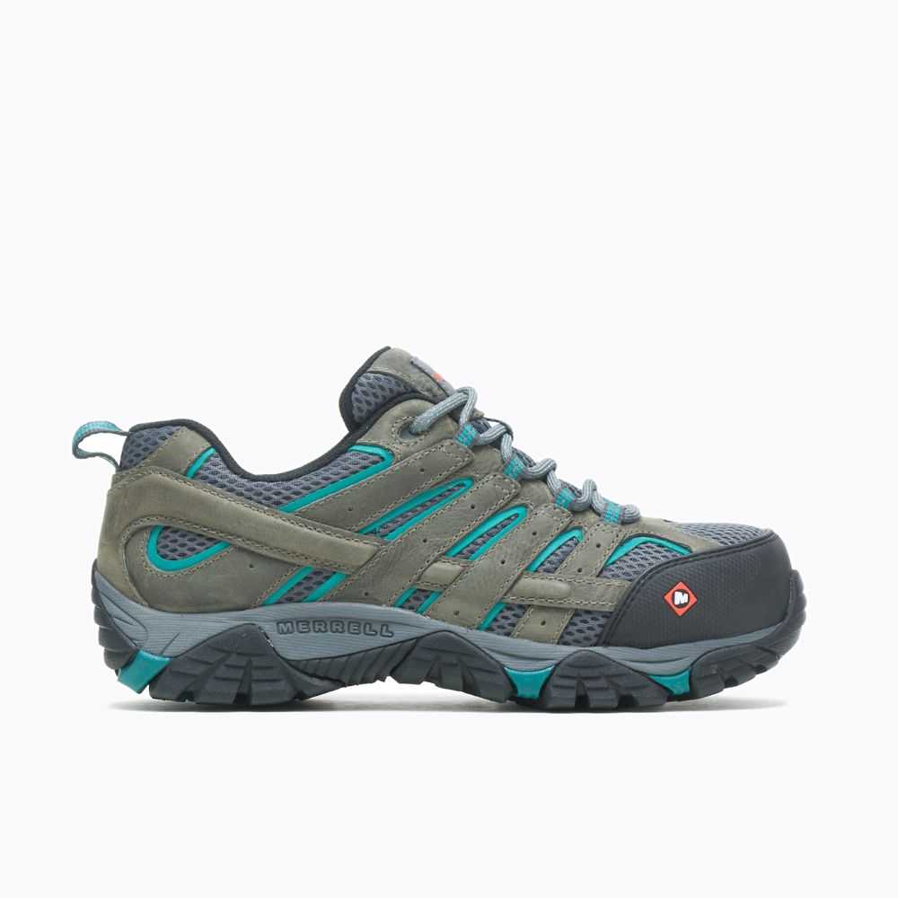 Women\'s Merrell Moab Vertex Vent Comp Toe Work Shoes Dark Green | Israel-679843