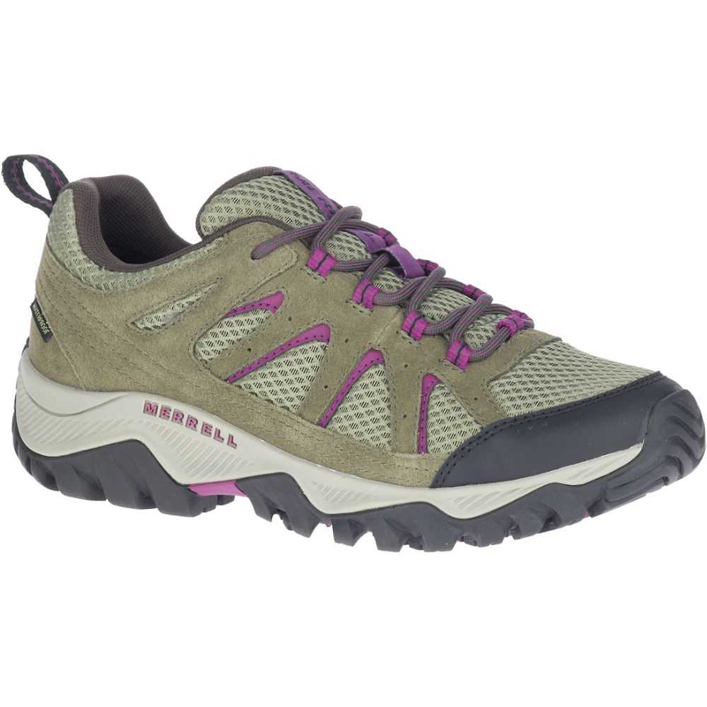 Women's Merrell Oakcreek Hiking Shoes Olive | Israel-267031