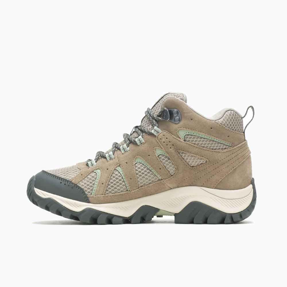 Women's Merrell Oakcreek Mid Waterproof Hiking Boots Grey | Israel-043698