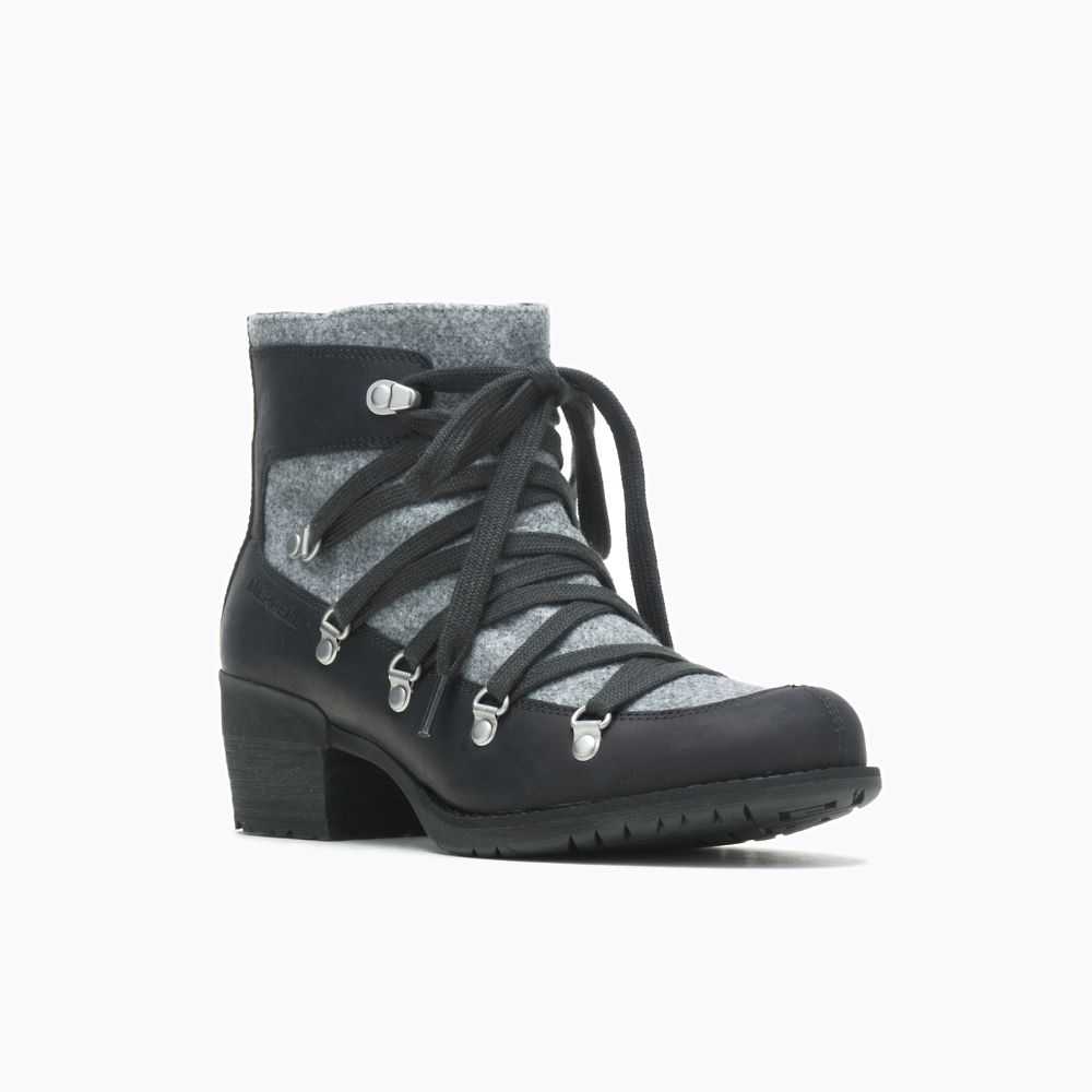 Women's Merrell Shiloh II Ankle Boots Black | Israel-260491