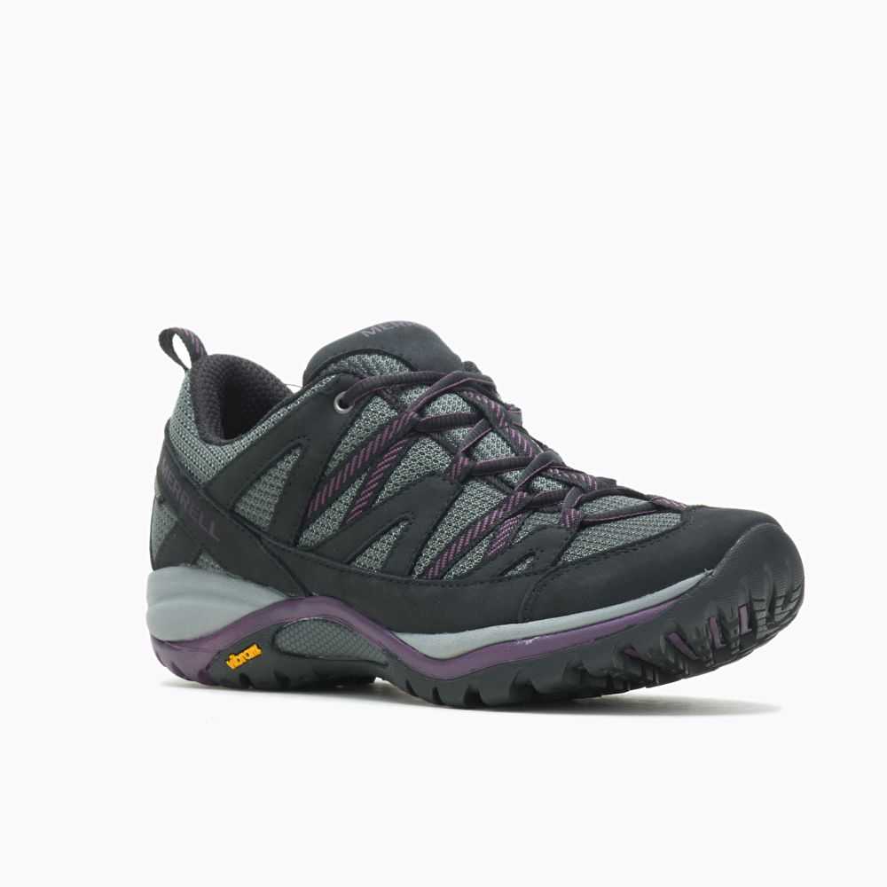 Women's Merrell Siren Sport 3 Waterproof Wide Width Hiking Shoes Black | Israel-736041