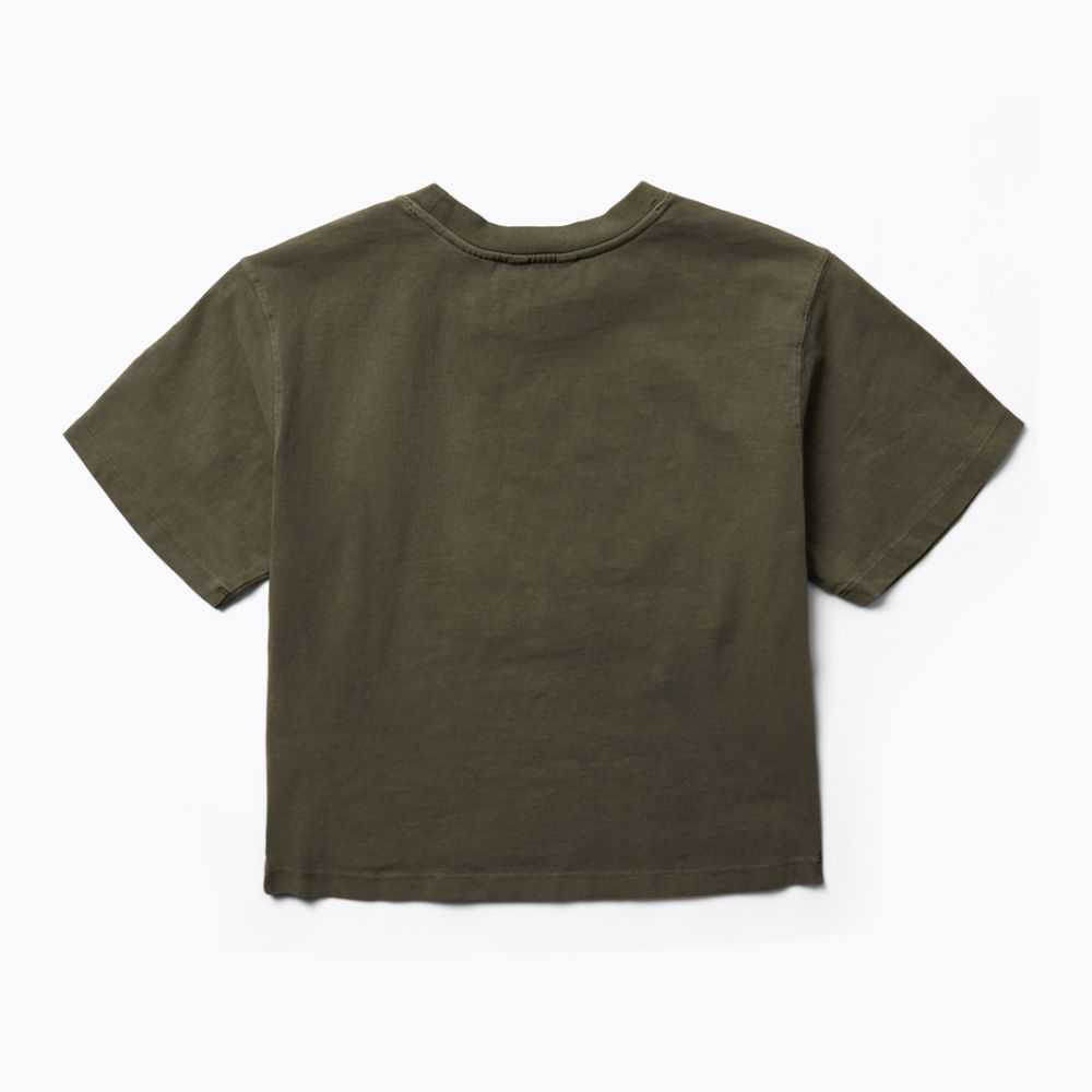 Women's Merrell Sunbaked T Shirts Olive | Israel-7486293