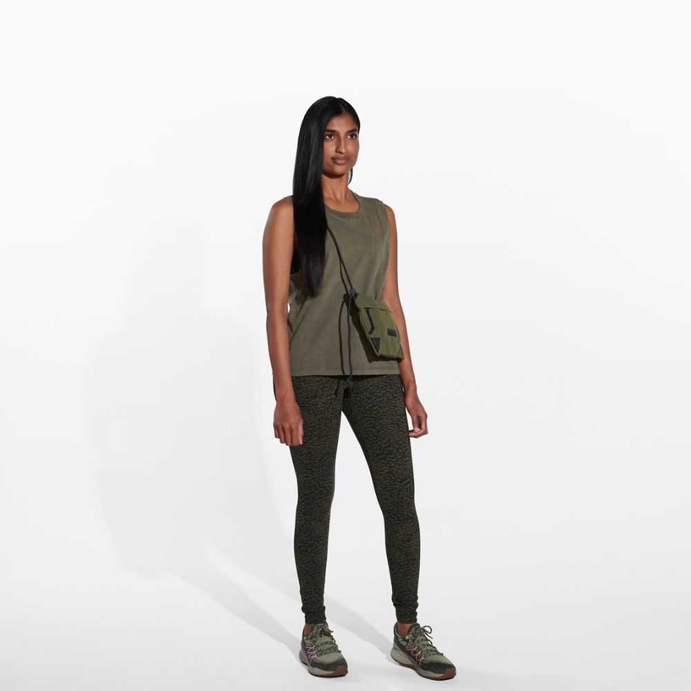 Women's Merrell Sunbaked Tank Tops Olive | Israel-691473