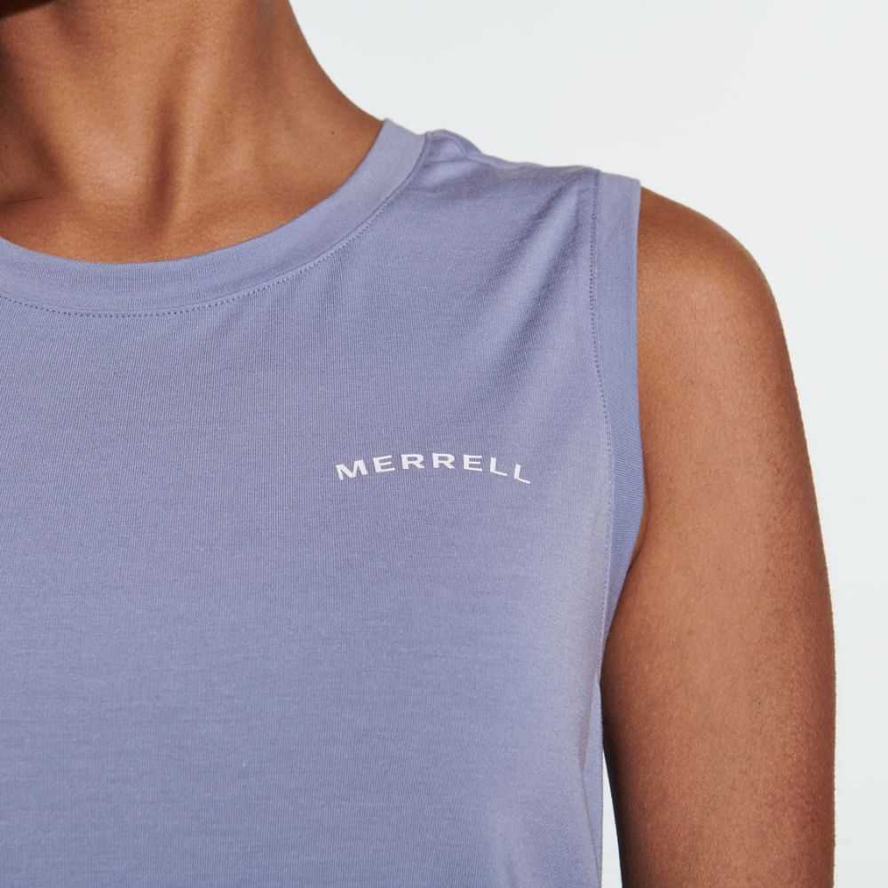 Women's Merrell Tencel Tank Tops Silver | Israel-8702693