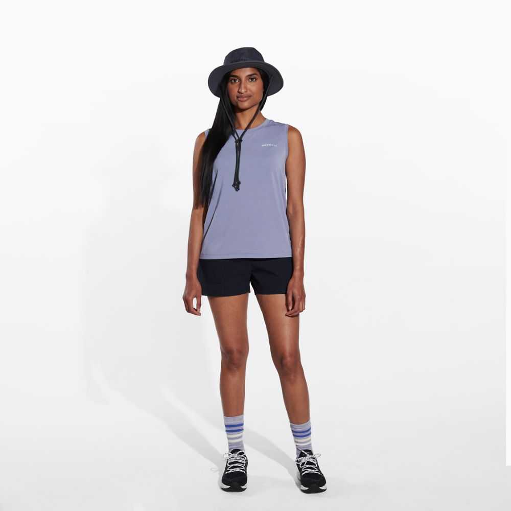 Women's Merrell Tencel Tank Tops Silver | Israel-8702693