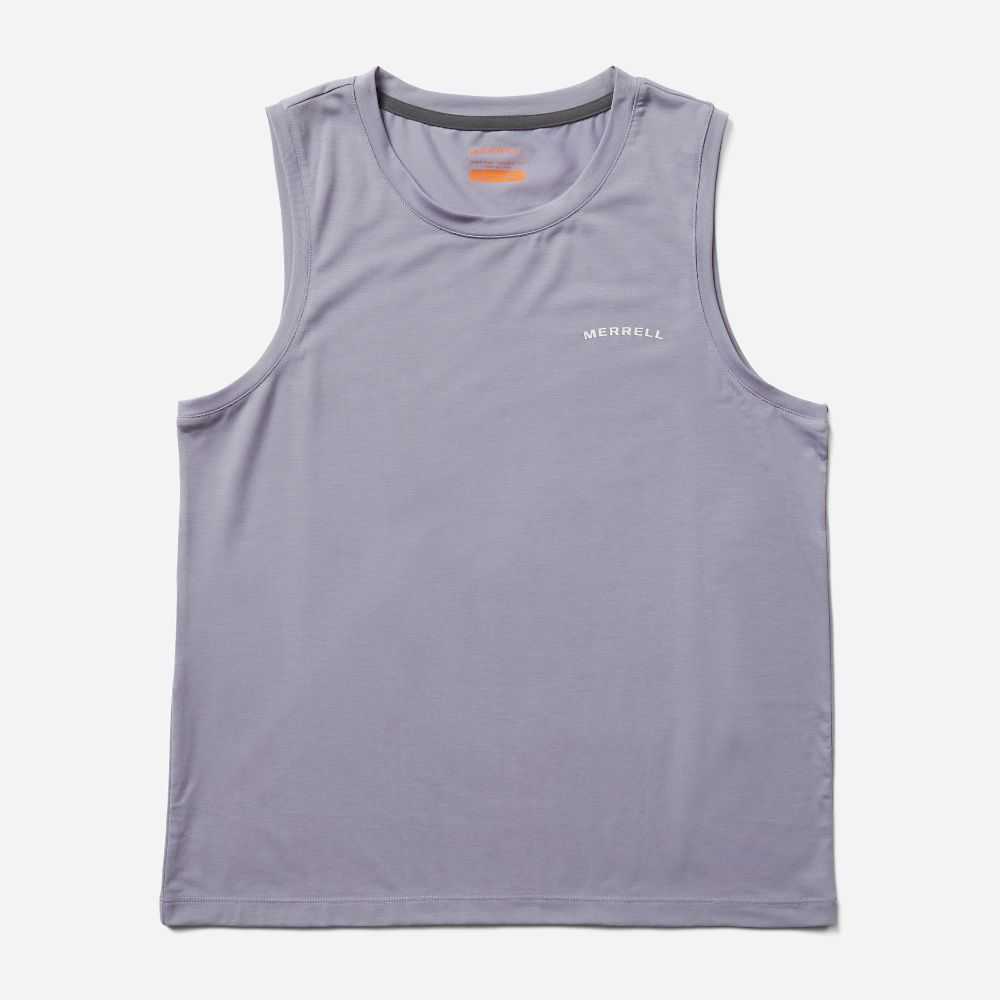 Women's Merrell Tencel Tank Tops Silver | Israel-8702693