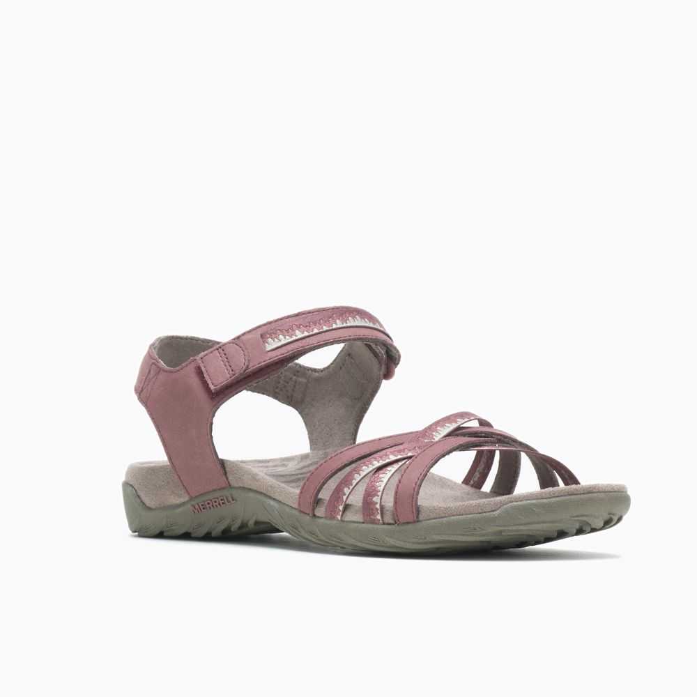 Women's Merrell Terran 3 Cush Cross Sandals Burgundy | Israel-027836