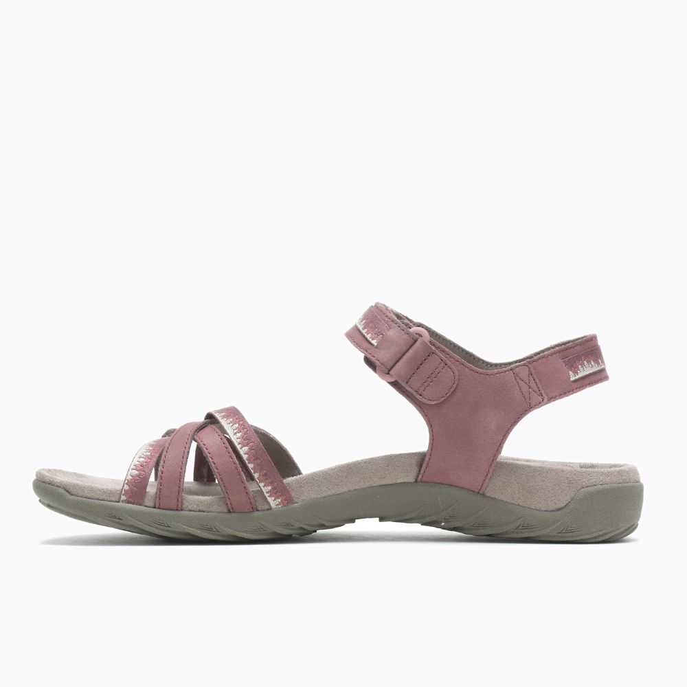 Women's Merrell Terran 3 Cush Cross Sandals Burgundy | Israel-027836