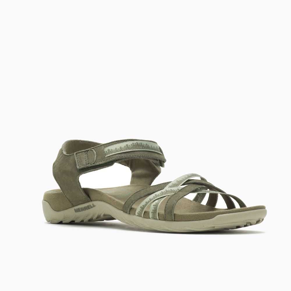 Women's Merrell Terran 3 Cush Cross Sandals Olive | Israel-842907