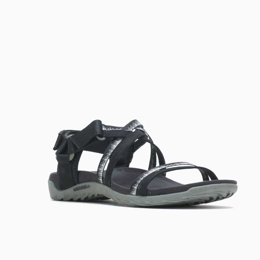 Women's Merrell Terran 3 Cush Lattice Sandals Black | Israel-073961