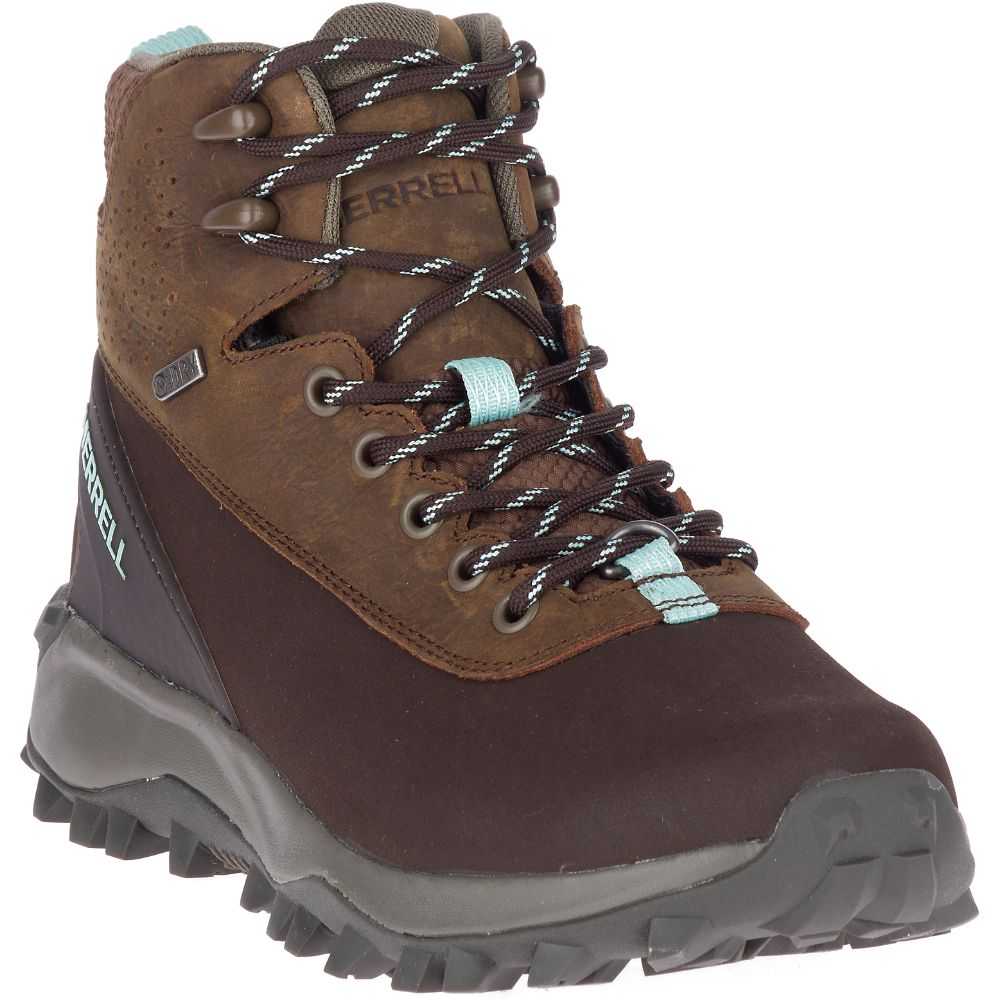 Women's Merrell Thermo Kiruna Mid Shell Waterproof Winter Boots Brown | Israel-431892