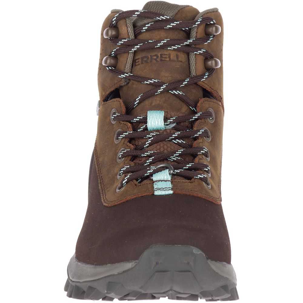 Women's Merrell Thermo Kiruna Mid Shell Waterproof Winter Boots Brown | Israel-431892