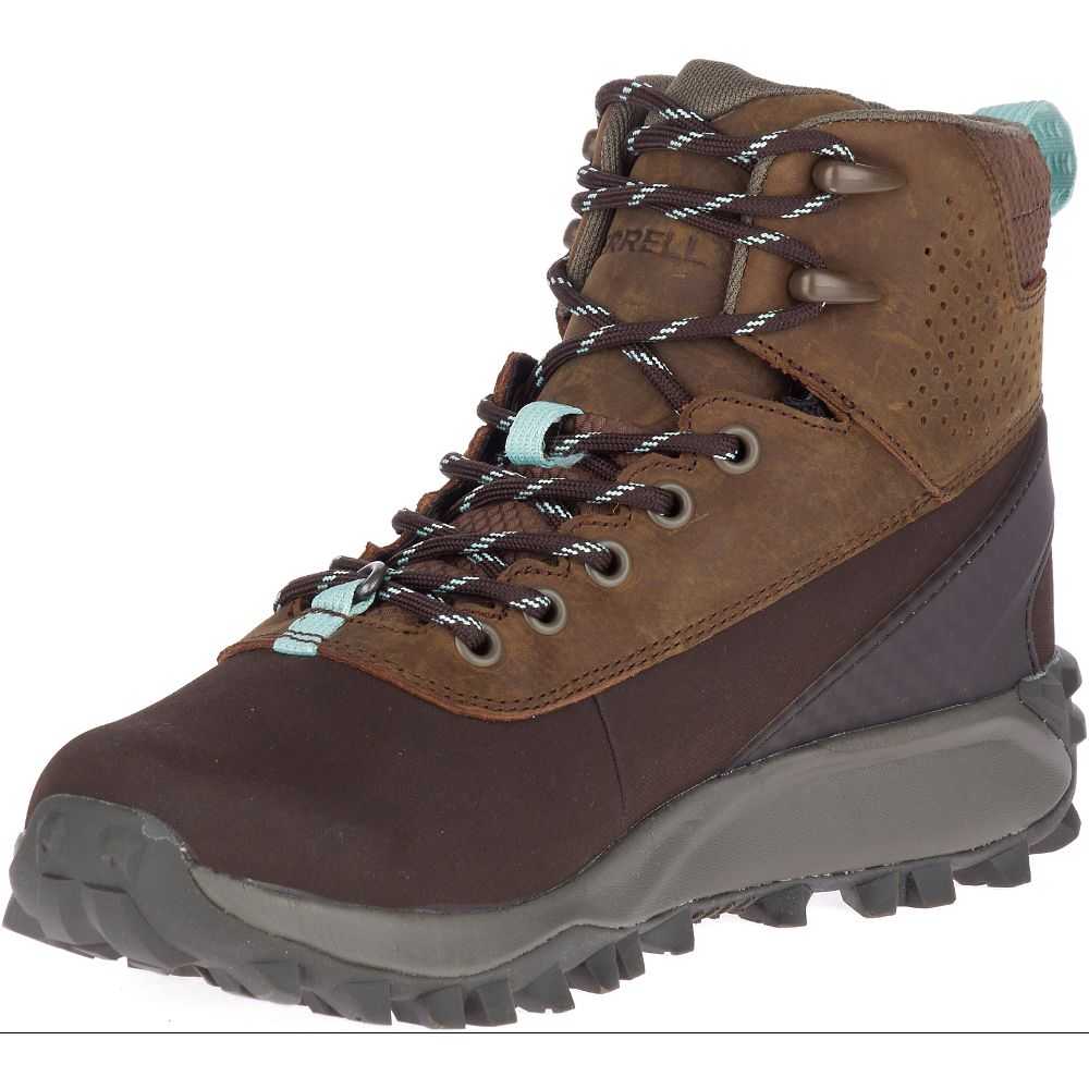 Women's Merrell Thermo Kiruna Mid Shell Waterproof Winter Boots Brown | Israel-431892