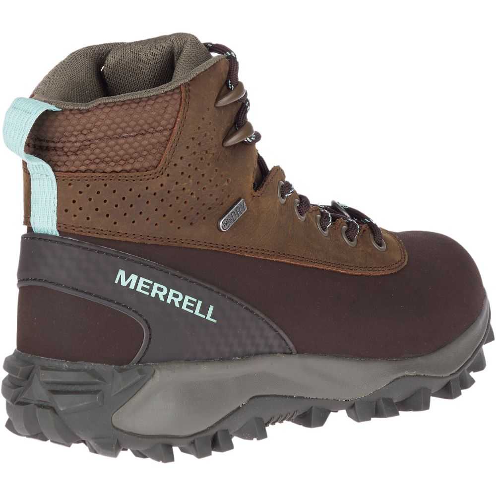 Women's Merrell Thermo Kiruna Mid Shell Waterproof Winter Boots Brown | Israel-431892