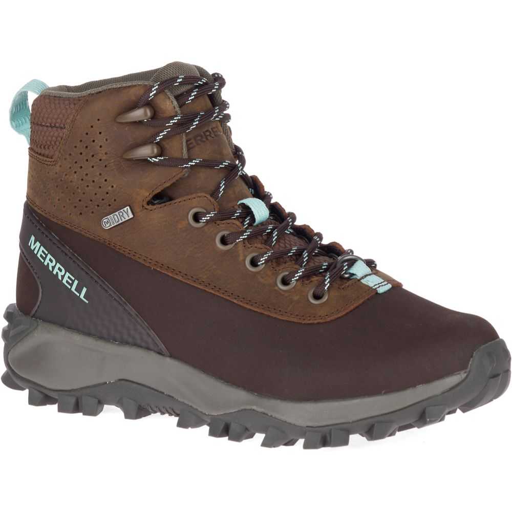 Women\'s Merrell Thermo Kiruna Mid Shell Waterproof Winter Boots Brown | Israel-431892