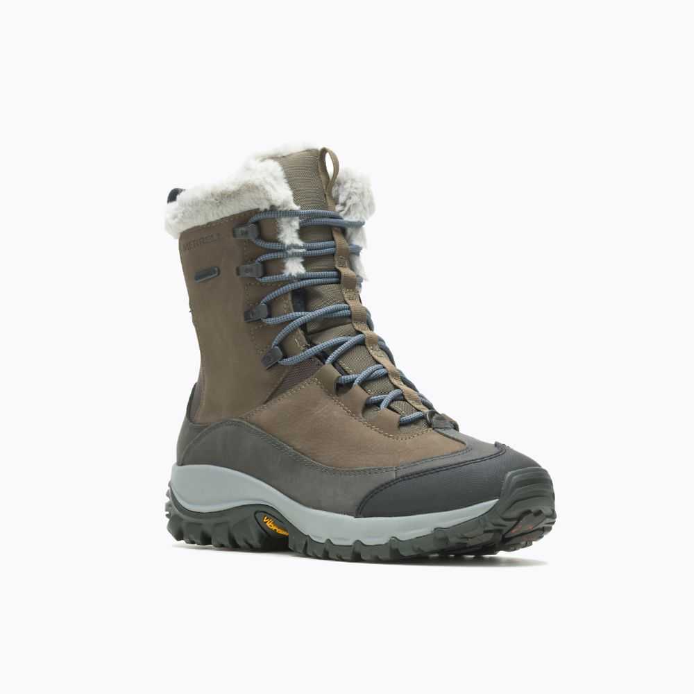 Women's Merrell Thermo Overlook 2 Mid Waterproof Hiking Boots Olive | Israel-467920