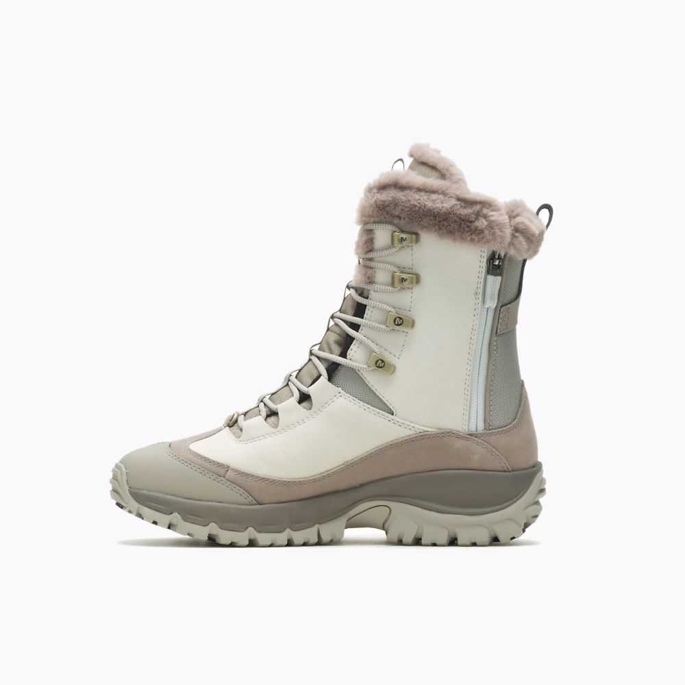 Women's Merrell Thermo Rhea Mid Waterproof Hiking Boots Beige | Israel-681723