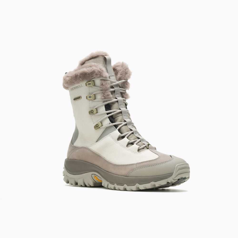 Women's Merrell Thermo Rhea Mid Waterproof Hiking Boots Beige | Israel-681723