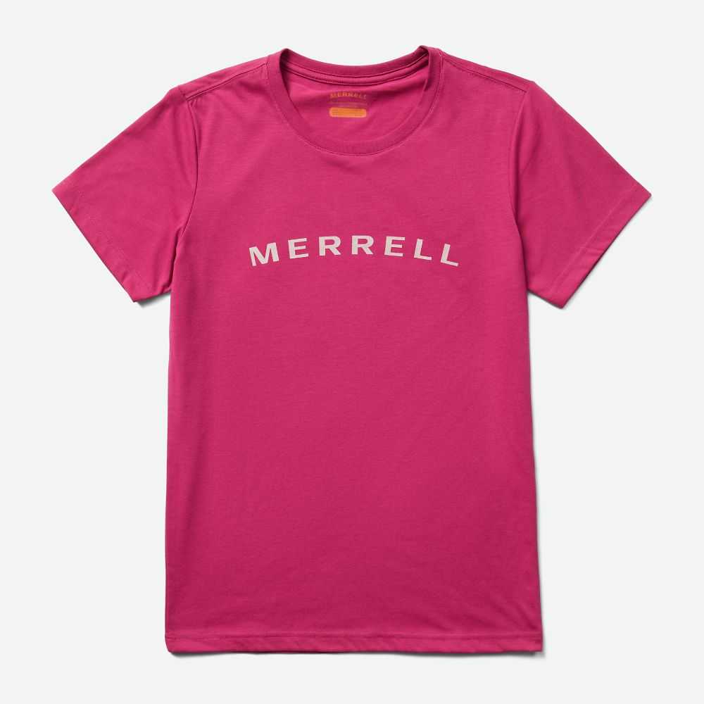 Women\'s Merrell Wordmark T Shirts Flower | Israel-203476