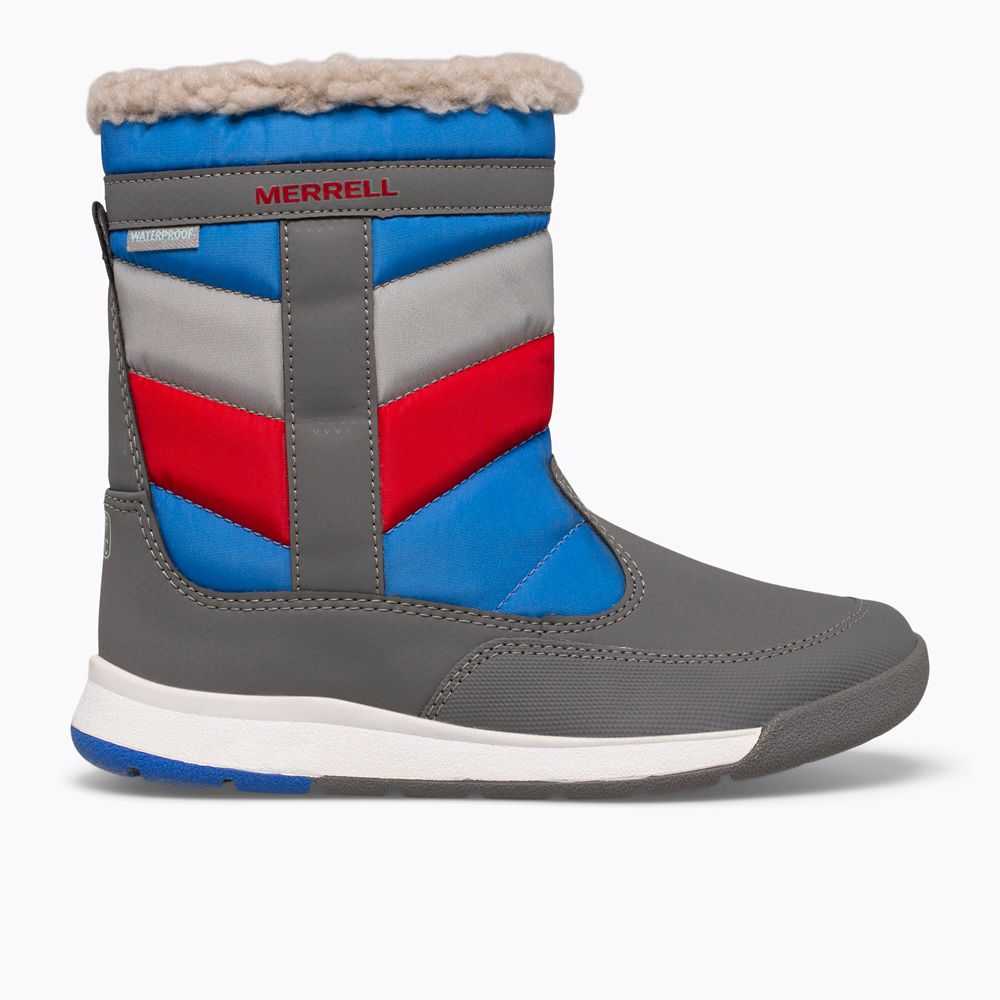 Boys' Merrell Alpine Puffer Waterproof Boots Grey/Royal/Red | Israel-4367012