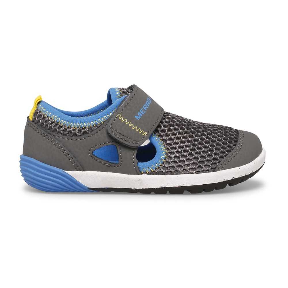 Boys' Merrell Bare Steps® H2O Sneakers Grey/Black/Royal | Israel-2793186