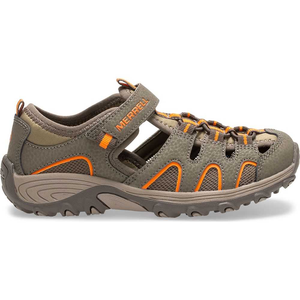 Boys' Merrell Hydro H2O Sandals Grey/Orange | Israel-021349