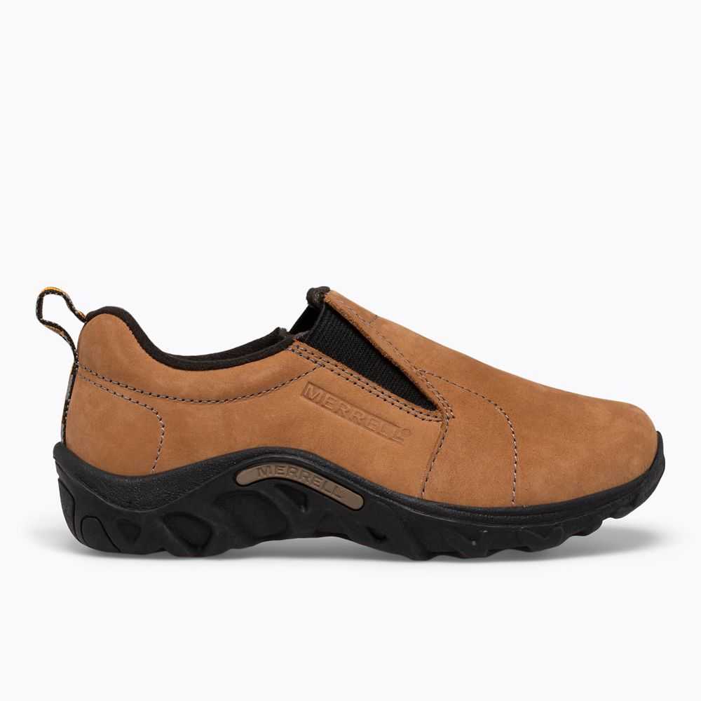 Boys' Merrell Jungle Moc Nubuck Slip On Shoes Brown | Israel-879206