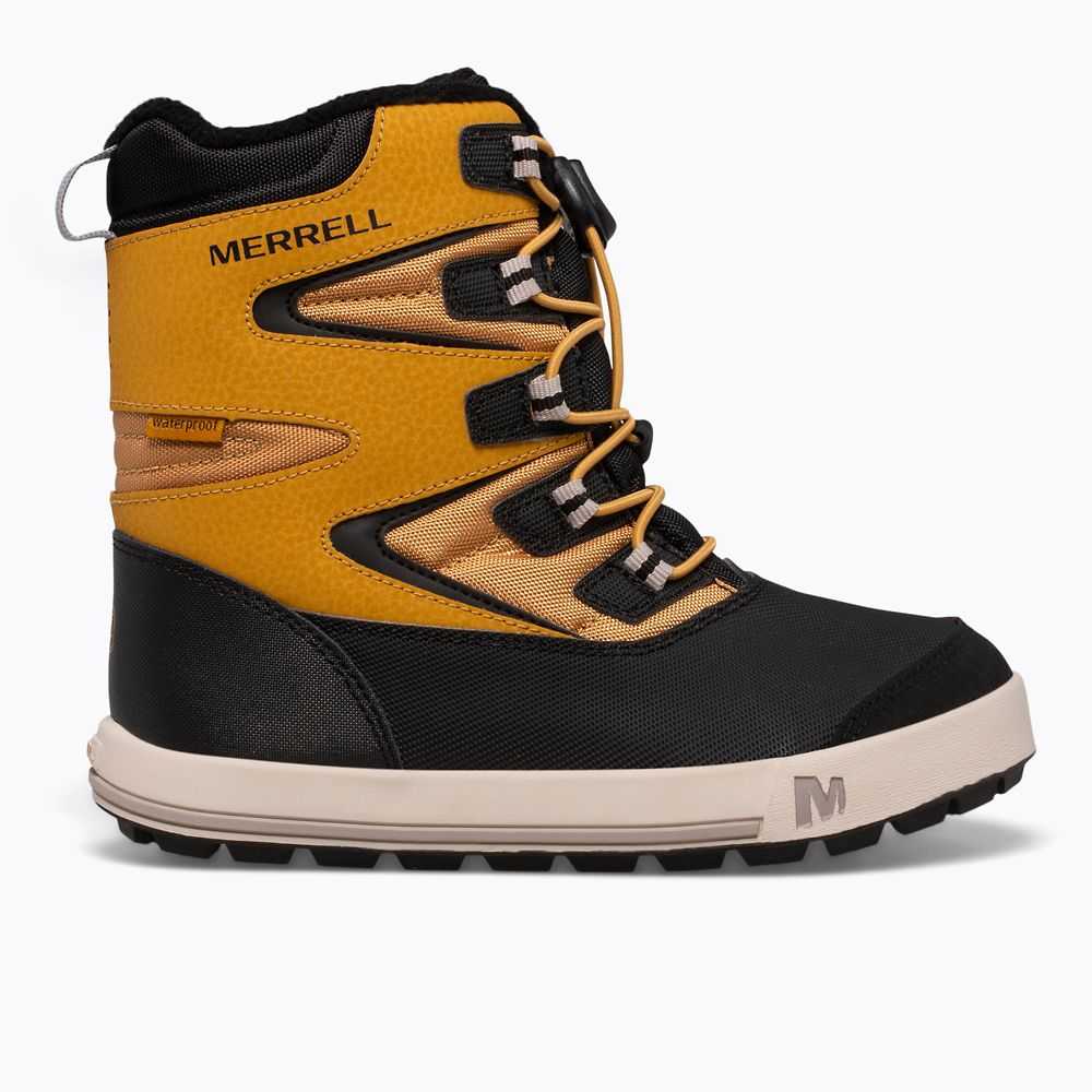 Boys' Merrell Snow Bank 3.0 Snow Boots Brown Yellow/Black | Israel-476102