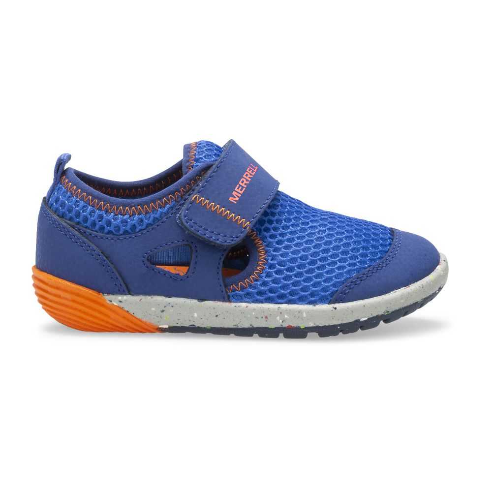 Girls' Merrell Bare Steps® H2O Sneakers Blue/Orange | Israel-609821