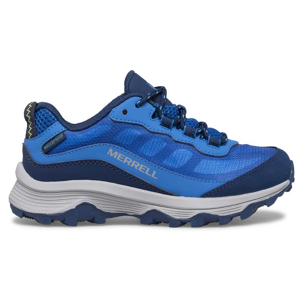 Girls' Merrell Moab Speed Low Waterproof Sneakers Blue | Israel-419807